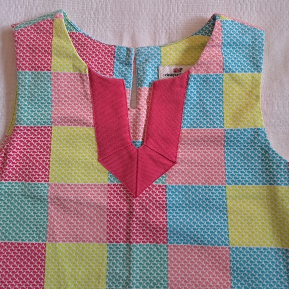 Vineyard Vines girls size 8, bright color block fabric, ribbon trim, EUC - Picture 5 of 5